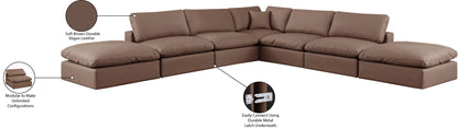 Comfy - 7 Piece Faux Leather Modular Corner Sectional