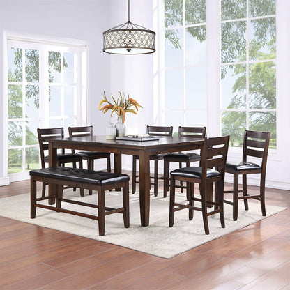 Urbana - Counter Height Chair (Set of 2) - Black Synthetic Leather & Espresso