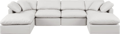 Indulge - Faux Leather 6 Piece Modular Double Chaise Sectional