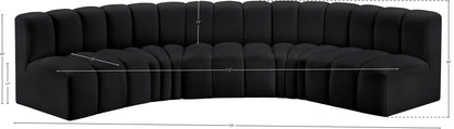 Arc - Faux Leather 5 Piece U-Shaped Modular Sofa