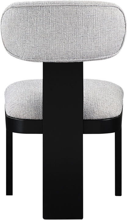 Timbra - Linen Textured Fabric Upholstered Dining Chair (Set of 2) - Black Base