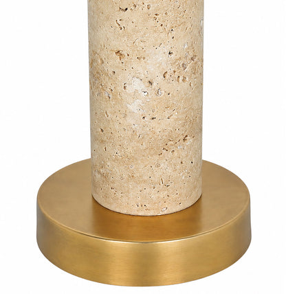 Opaline - Linen Textured Fabric And Brass Table Lamp