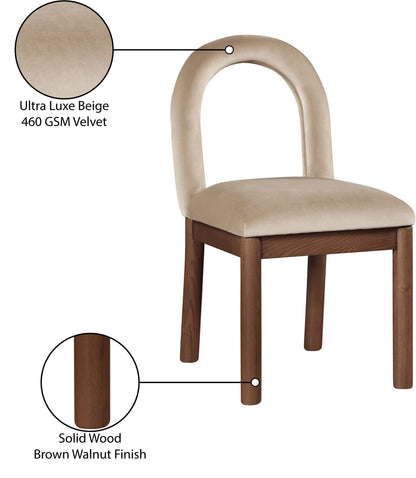 Conrad - Velvet Dining Chair With Brown Legs
