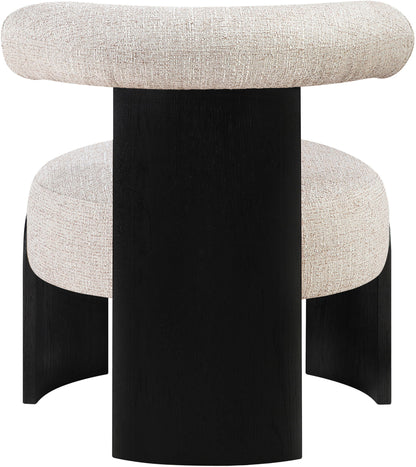 Calder - Linen Textured Fabric Upholstered Accent Chair - Painted Black Base