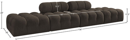 Ames - 4 Piece Boucle Upholstered Modular Sofa With 2 Backless Seats