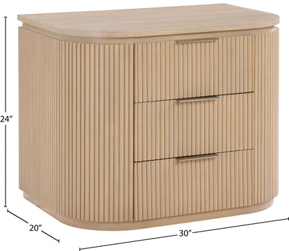 Astrid - Solid Wood And Oak Veneer Nightstand