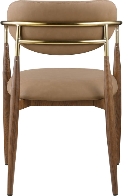 Ronda - Vegan Leather Upholstered Dining Arm Chair - Walnut Legs