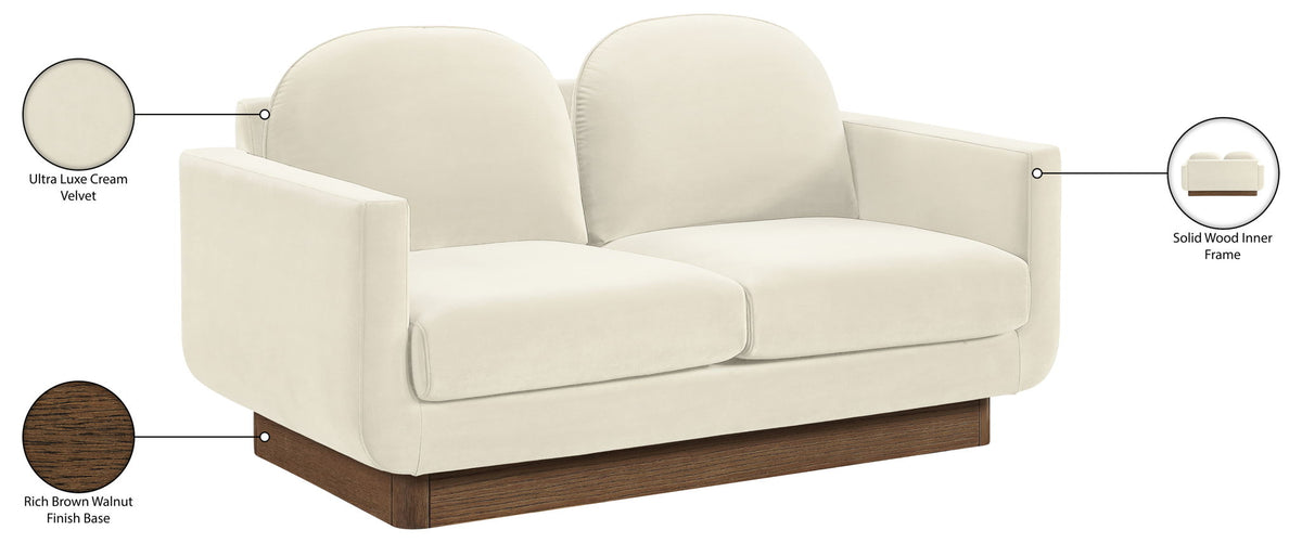 Diviento - Velvet Performance Fabric Upholstered Loveseat