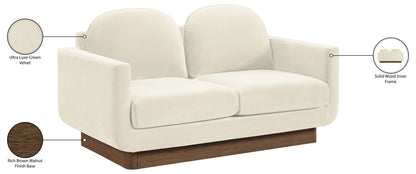 Diviento - Velvet Performance Fabric Upholstered Loveseat