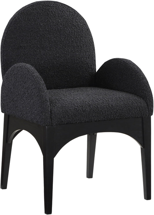 Waldorf - Boucle Dining Arm Chair With Black Legs