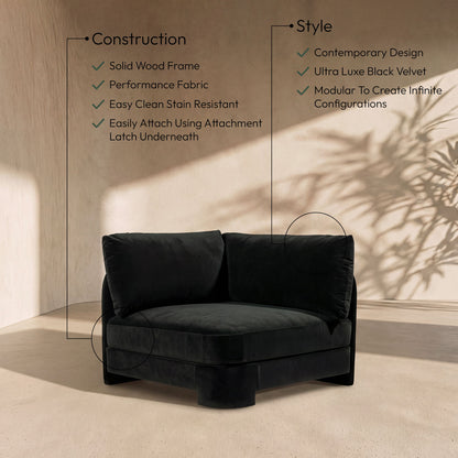 Hammond - Velvet Performance Fabric Upholstered Corner Chair