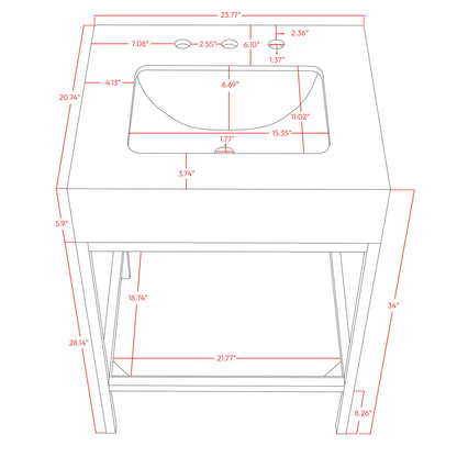 Marmo - Engineered Marble Bathroom Vanity With Black Base
