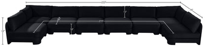 Hammond - Velvet Performance Fabric Upholstered 8 Piece U-Shaped Armless Sectional - Beige