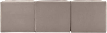 Rummi - Velvet Performance Fabric Upholstered 3 Piece Modular Armless Sofa