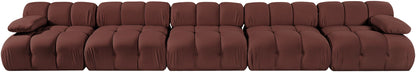 Orin - Velvet 5 Piece Modular Armless Sofa