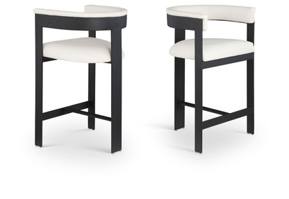 Romeo - Faux Leather Counter Stool With Black Base (Set of 2)