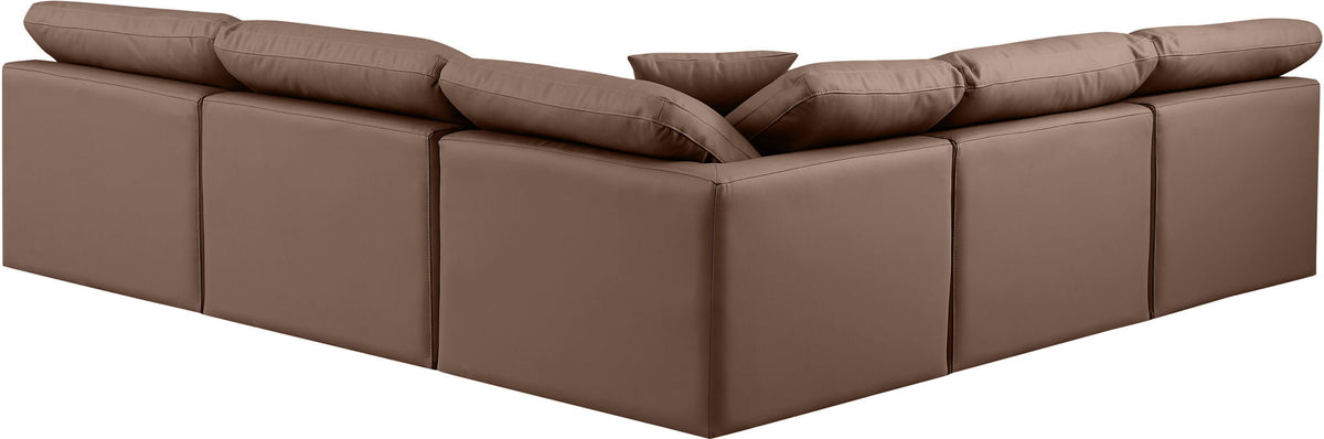 Indulge - Faux Leather 5 Piece Modular Corner Armless Sectional