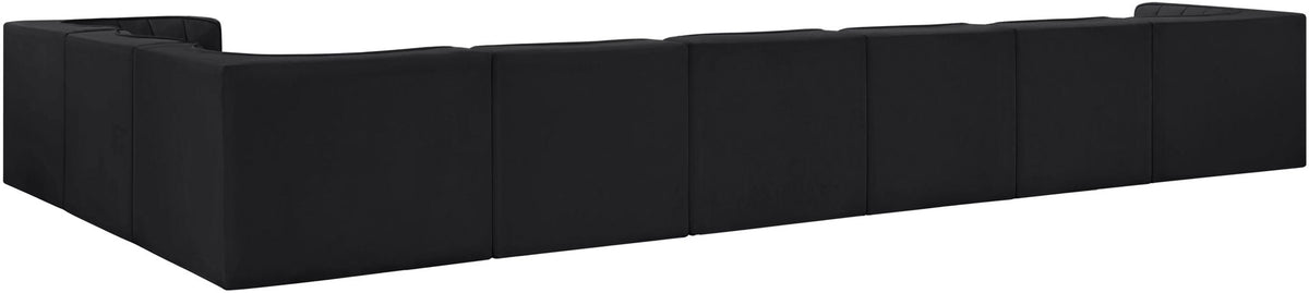 Rummi - Velvet Performance Fabric Upholstered 8 Piece Modular Sectional (With 3 Corner Chairs)