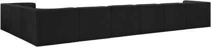 Rummi - Velvet Performance Fabric Upholstered 8 Piece Modular Sectional (With 3 Corner Chairs)