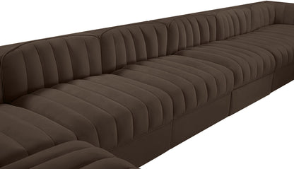 Rummi - Velvet Performance Fabric Upholstered 10 Piece Modular Sectional