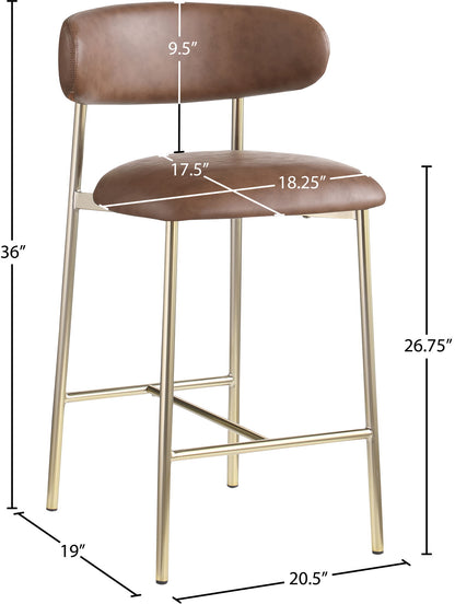Lupita - Counter Stool With Brushed Gold Frame (Set of 2)
