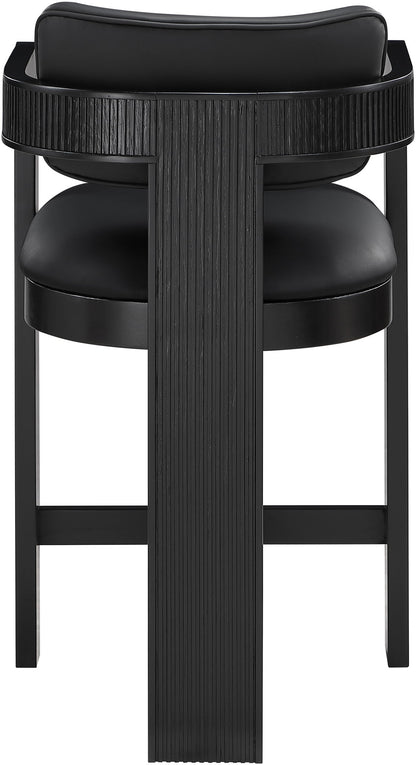 Sacha - Vegan Leather Upholstered Counter Stool With Black Base