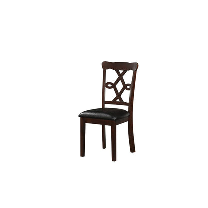 Ingeborg - 5 Piece Dining Set - Black Synthetic Leather & Espresso