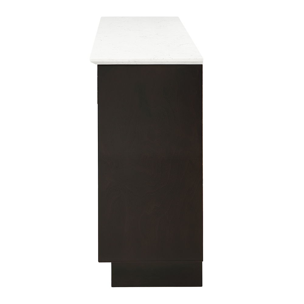 Jaramillo - Server With Fireplace - Engineered Marble & Rustic Espresso