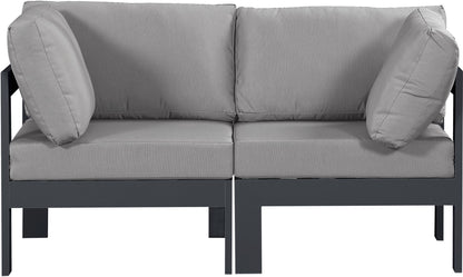 Nizuc - Outdoor Patio 2 Seat Modular Sofa With Gray Frame