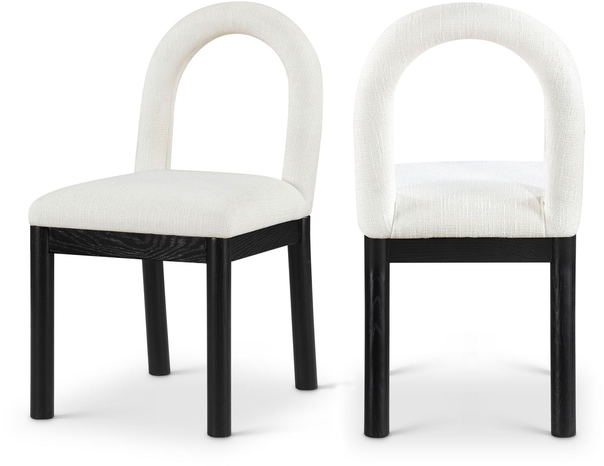 Conrad - Linen Dining Chair With Black Legs