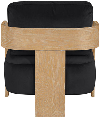 Cedra - Velvet Performance Fabric Upholstered Accent Chair - Natural Frame