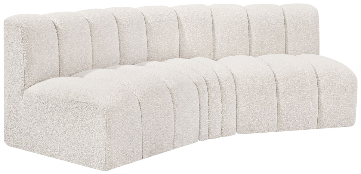 Arc - Boucle Fabric 3 Piece Modular Corner Sofa