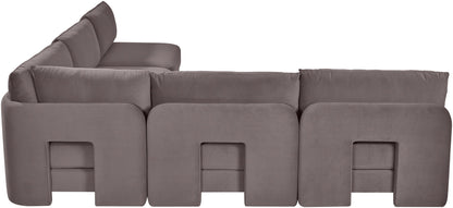 Hammond - Velvet Performance Fabric Upholstered 5 Piece Armless Sectional