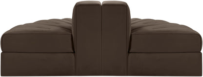 Rummi - Velvet Performance Fabric Upholstered 2 Piece Rounded Modular Loveseat