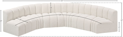 Arc - Boucle Fabric 6 Piece U-Shaped Modular Sofa