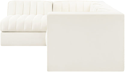 Rummi - Velvet Performance Fabric Upholstered 4 Piece Modular Sectional