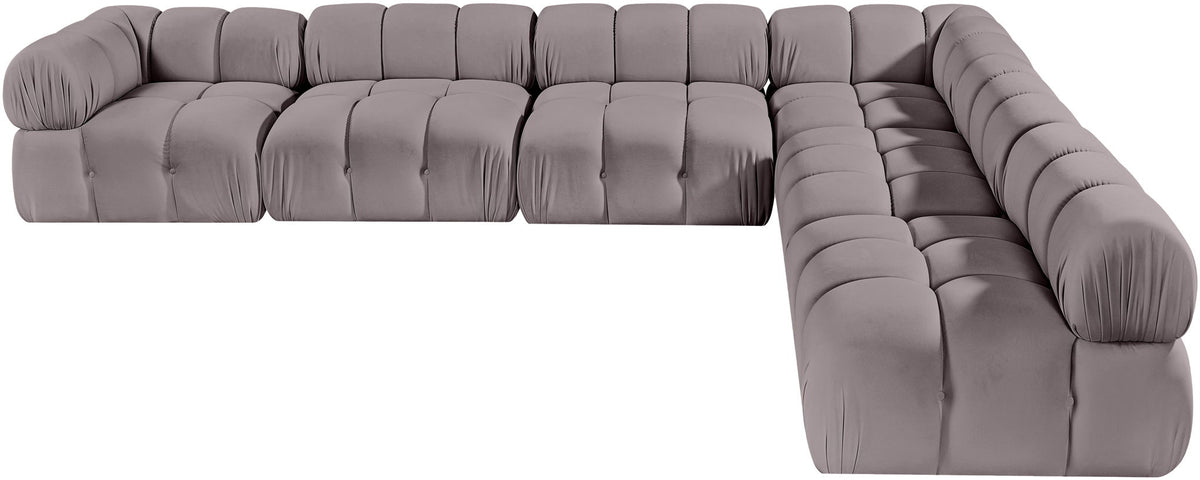 Orin - Velvet 6 Piece Modular L-Shaped Sectional