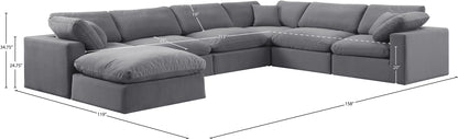 Comfy - 7 Piece Velvet Modular Sectional With Chaise