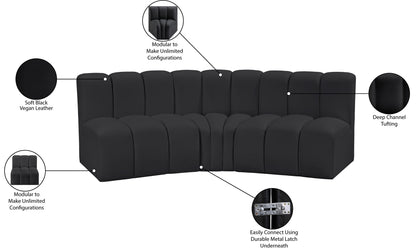 Arc - Faux Leather 3 Piece Modular Corner Sofa