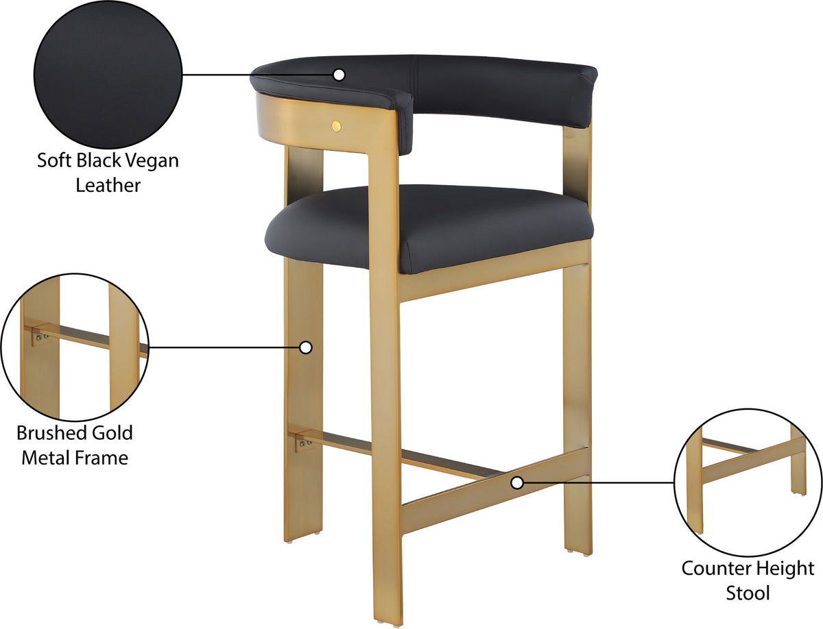 Romeo - Faux Leather Counter Stool With Gold Base (Set of 2)