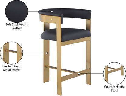 Romeo - Faux Leather Counter Stool With Gold Base (Set of 2)