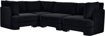 Hammond - Velvet Performance Fabric Upholstered 4 Piece Sectional