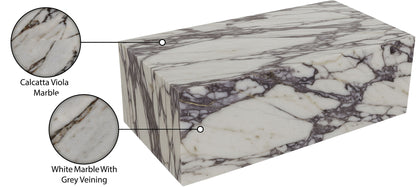 Bolzano - Marble Coffee Table - White / Gray