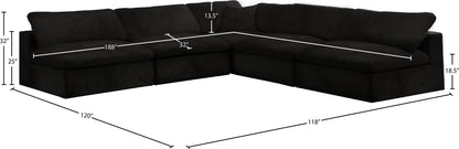 Cozy - 5 Piece Modular Corner Armless Sectional