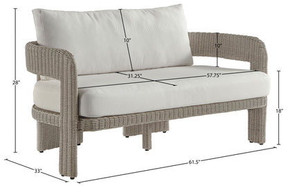 Sandbay - Olefin Water Resistant Fabric And Wicker Outdoor Patio Loveseat