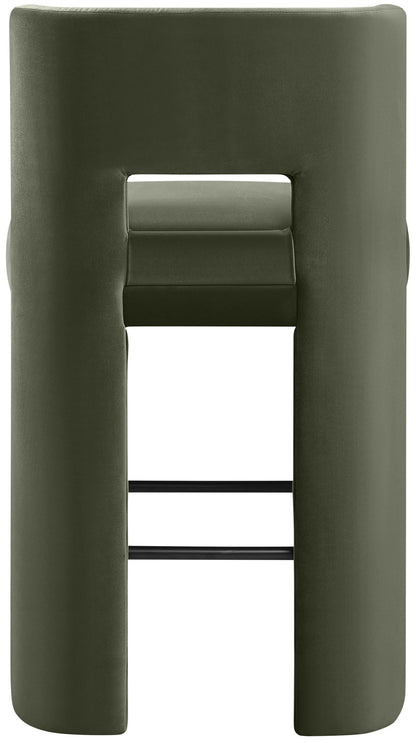 Zuno - Velvet Performance Fabric Upholstered Bar Stool (Set of 2)