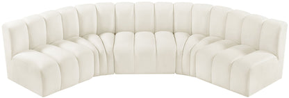 Arc - Velvet 5 Piece U-Shaped Modular Sofa
