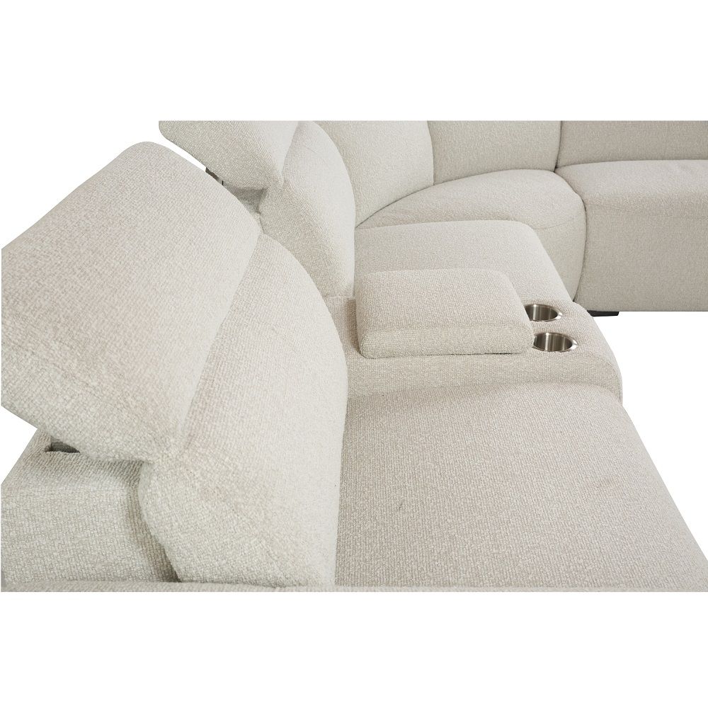 Dayana - Power Motion Sectional Sofa - Beige Boucle
