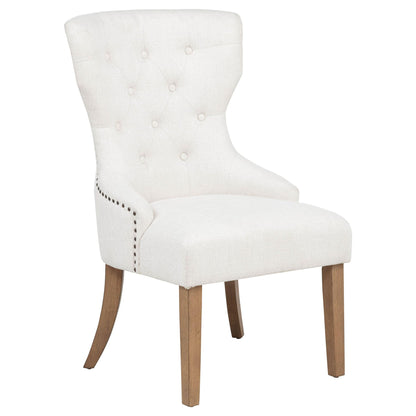 Baney Fabric Upholstered Dining Side Chair Beige and Rustic Honey