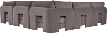 Hammond - Velvet Performance Fabric Upholstered 5 Piece Armless Sectional